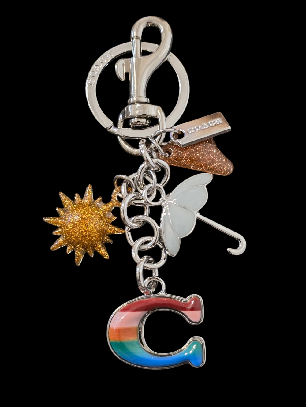 NOT FOR SALE Letter "C" Rainbow Enamel Key Fob